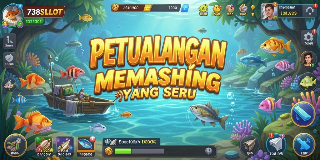 Tampilan gameplay <strong>738SLOT</strong> yang menarik dan realistis saat memancing.