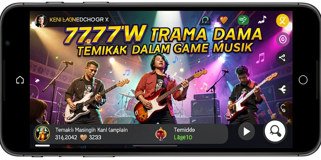 Screenshot gameplay yang menunjukkan interaksi dengan musik.
