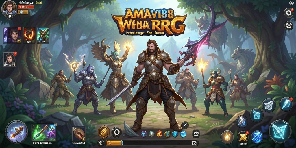 Screenshot gameplay AMAVI88 menampilkan pertarungan yang mendebarkan dalam dunia RPG.
