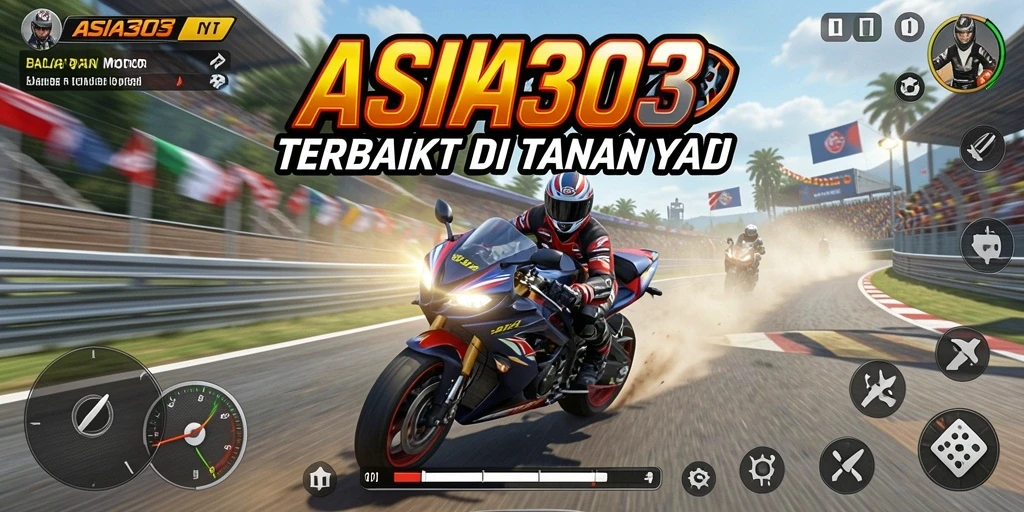 Screenshot gameplay balapan motor yang seru dan menegangkan.