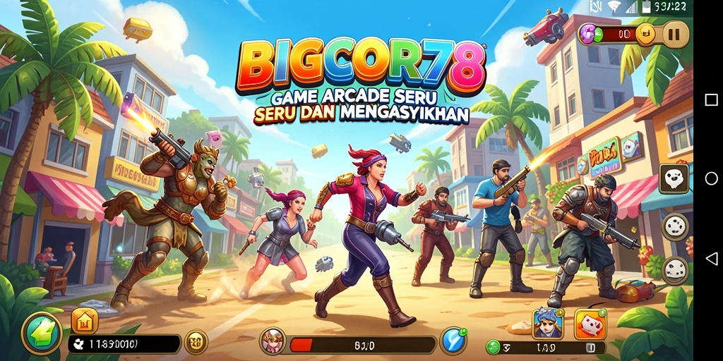 Screenshot gameplay BIGCOR78 menampilkan aksi seru dalam mode Arcade.
