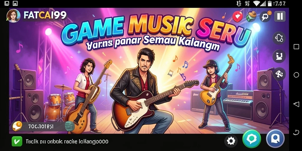 Screenshot game FATCAI99 menunjukkan momen seru bermain musik.