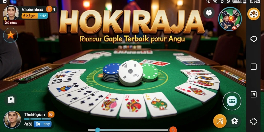 Tangkapan layar gameplay HOKIRAJA dengan aksi seru permainan Gaple.