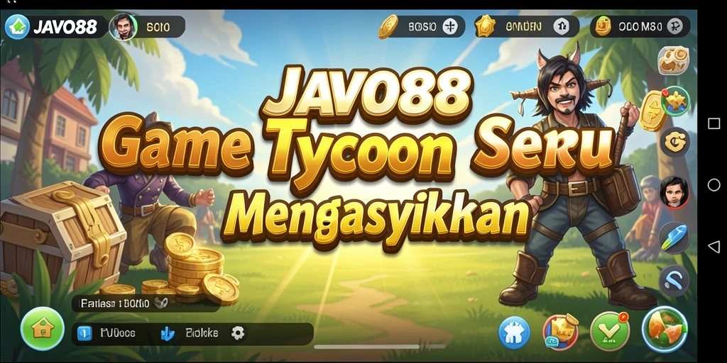 Tangkapan layar gameplay JAVO88 yang menggambarkan manajemen bisnis Tycoon.