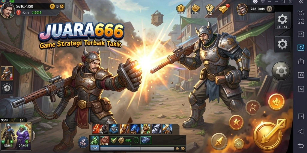 Screenshot utama JUARA666 menampilkan pertarungan seru dengan grafik yang menawan.