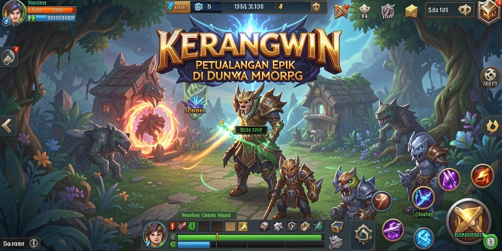 Gameplay dinamis KERANGWIN yang penuh aksi dan petualangan.
